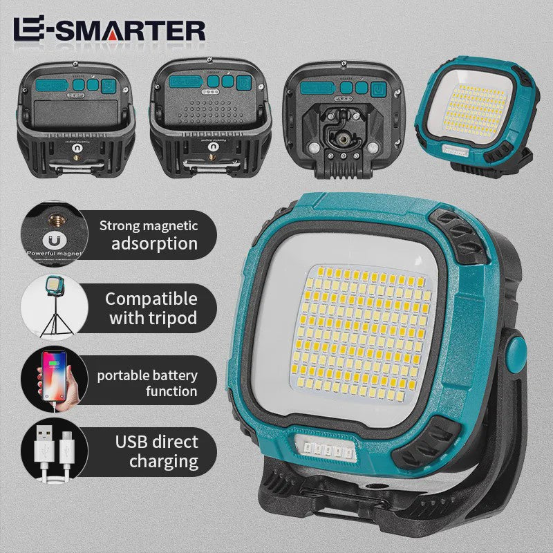 Sterke COB LED Werklamp met Powerbank Functie, USB Oplaadbaar, Draagbaar & Waterdicht