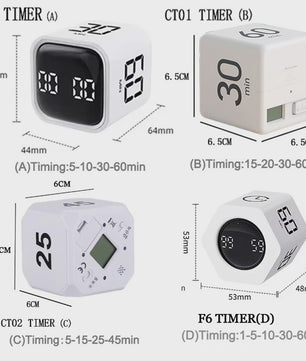 Slimme Kubus Timer met LED Display en Gravity Sensor - Perfect voor Studie, Werk en Koken