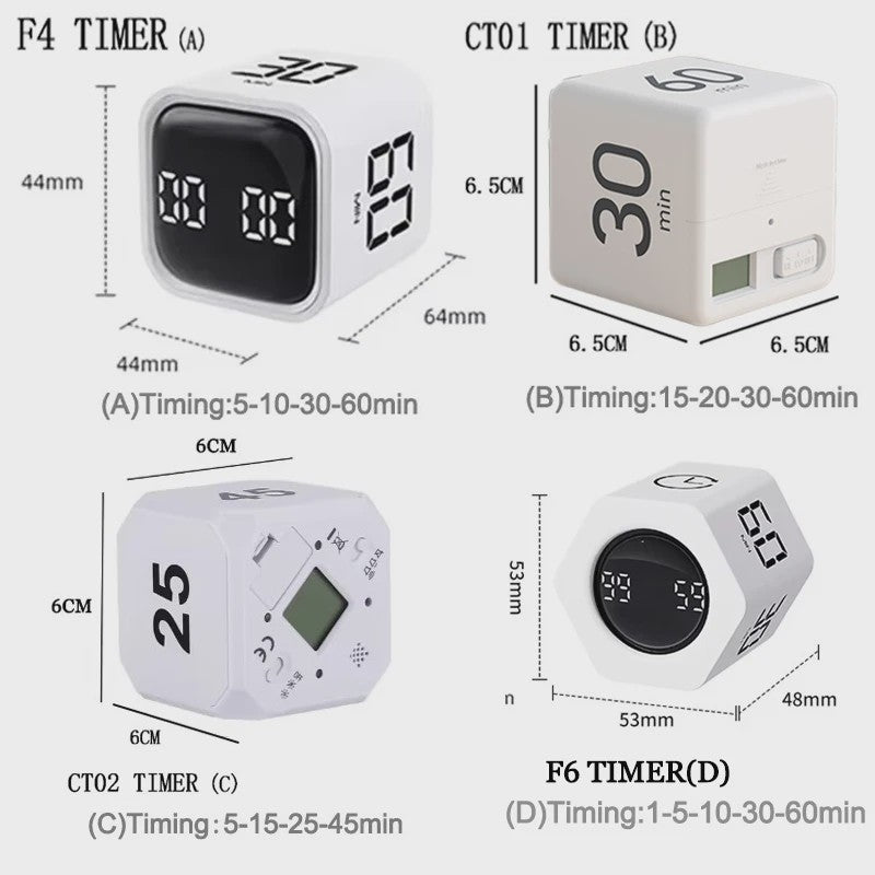 Slimme Kubus Timer met LED Display en Gravity Sensor - Perfect voor Studie, Werk en Koken