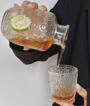 Vintage Glazen Theepot & Nachtkan Set - Stijlvol voor Water, Sap & Koffie