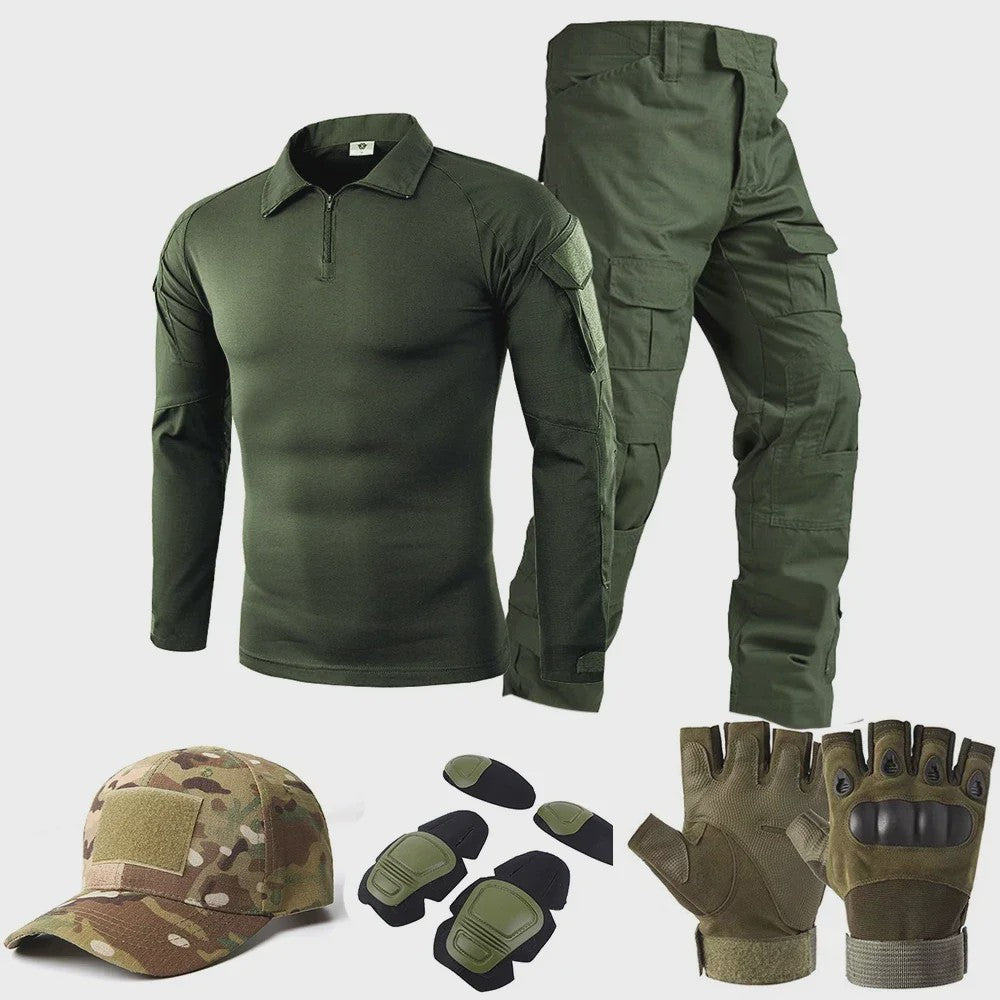 Tactisch Uniform Set: Camouflage Shirt & Broek voor Outdoor, Jacht & Airsoft
