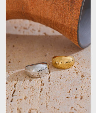 Gouden Chunky Ring - Minimalistisch Design - 18K PVD Plated Roestvrij Staal