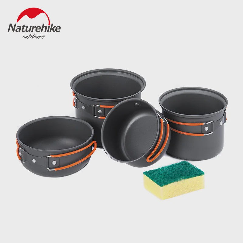 Naturehike 4-delige Camping Kookset Aluminium Outdoor Tafelgerei Set