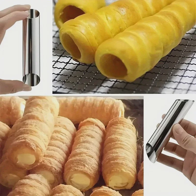 Set van 5 RVS Gebak Hoorns - Voor Croissants, Gebak & Dessert