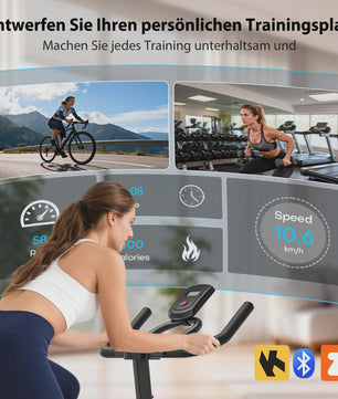 Wenoker Hometrainer Fiets met App & LCD Display - Stil, Magnetische Weerstand, Tablet Houder, Comfortabel Zadel - Max 160kg