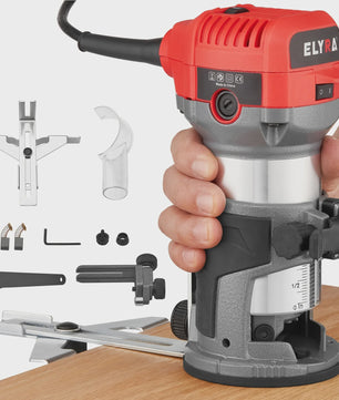 Elektrische Handfrees 710W - Variabele Snelheid & 5 Bitjes voor Houtbewerking