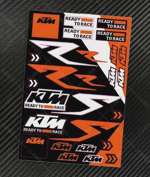 KTM "Ready To Race" Motor Stickers Set - Logo's & Decals voor Duke, RC390, Adventure