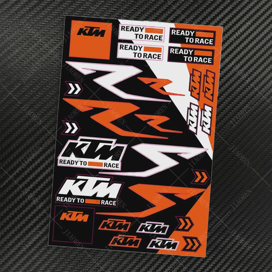 KTM "Ready To Race" Motor Stickers Set - Logo's & Decals voor Duke, RC390, Adventure