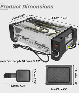 Elektrische BBQ Grill met Dubbele Laag & Verstelbare Temperatuur - Rookvrij Binnen/Buiten