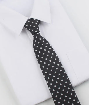 Skinny Polka Dot Stropdas voor Heren - 8cm Slim Polyester Jacquard