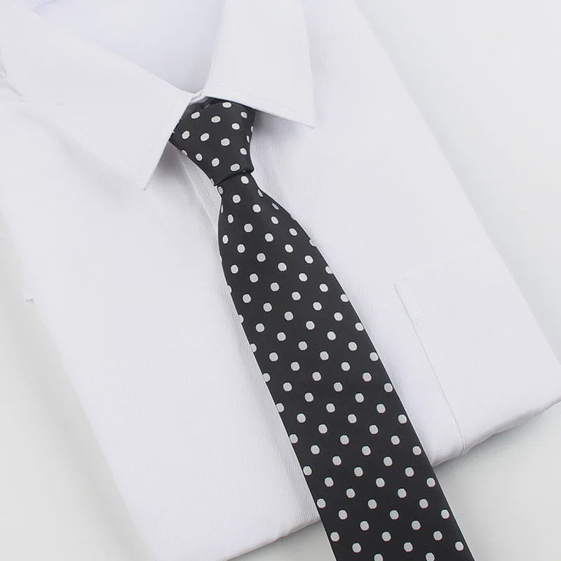 Skinny Polka Dot Stropdas voor Heren - 8cm Slim Polyester Jacquard