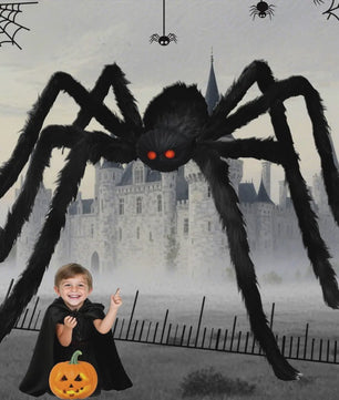 Enorme Zwarte Pluche Spin - Halloween Decoratie 30-200cm