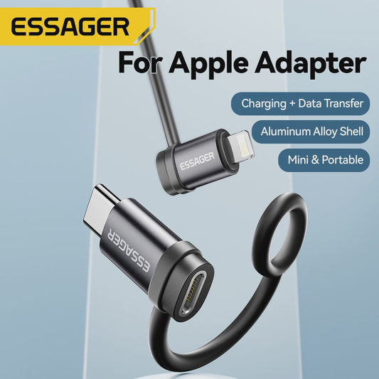 Essager Lighting naar USB-C OTG Adapter - 3A Snelladen & Data voor iPhone/Type-C