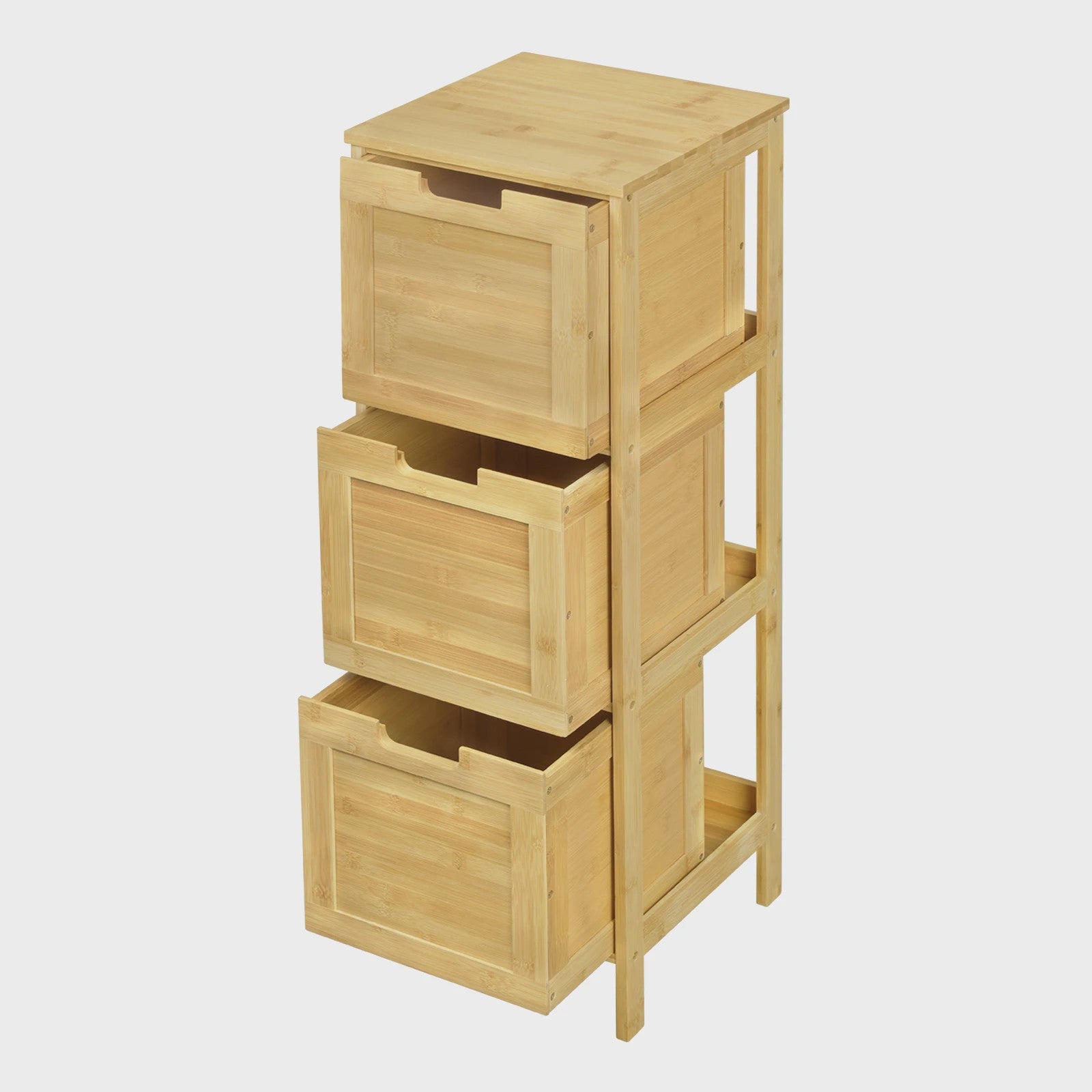 Bamboe badkamerkast met 3 lades - 30x90x30cm - Staand opbergmeubel