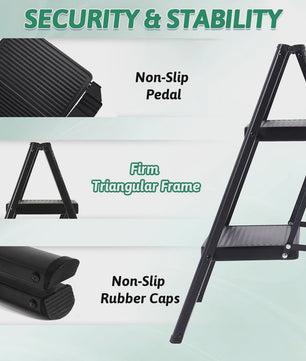 Robuuste Opvouwbare Keukenladder - 150 kg Draagvermogen, Antislip, Compact & Veilig