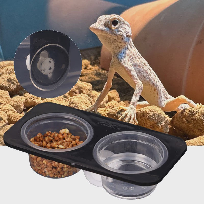 Voerbakje met Zuignap voor Reptielen en Amfibieën - Voer & Water Dispenser