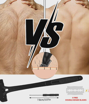 Opvouwbare Lange Handgreep Body Shaver voor Mannen - Gemakkelijk Scheren van Rug en Lichaam