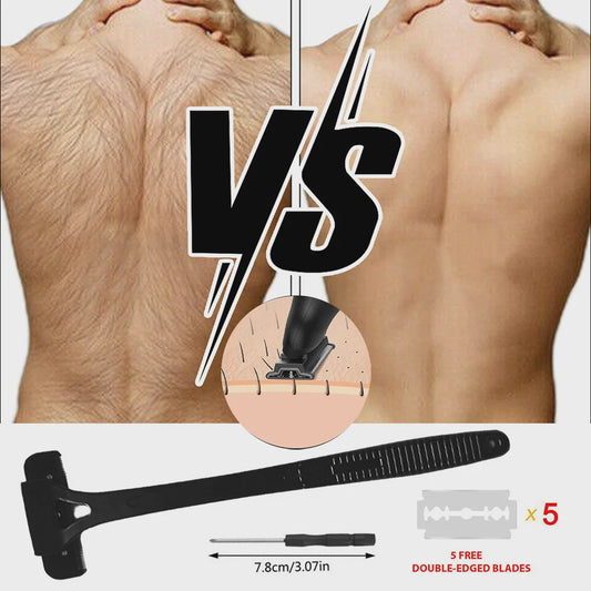 Opvouwbare Lange Handgreep Body Shaver voor Mannen - Gemakkelijk Scheren van Rug en Lichaam