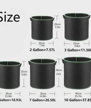Planten Kweekzakken 2-10 Gallon - Ademend Vilt met Handvatten