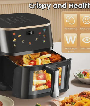 Grote Airfryer 10L met Glazen Venster - Gezond Frituren en Koken