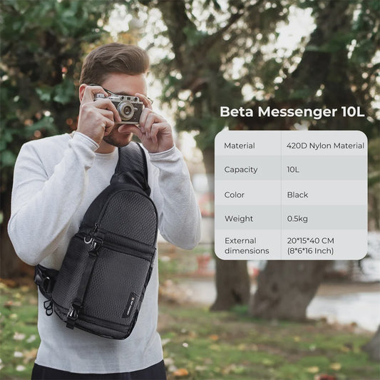 K&F CONCEPT 10L Waterdichte Camera Sling Backpack - Fotografie Rugzak voor DSLR/Mirrorless