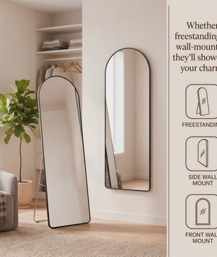 Grote Staande Spiegel 160x48cm - Volledige Lengte Spiegel met Aluminium Frame & HD Glas