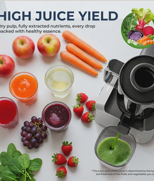 ROUNY Slow Juicer: Filter-Free Cold Press met Extra Brede 130mm Invoer & Eenvoudige Reiniging