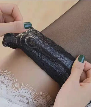 Luxe Kousen met Kantrand - Over de Knie - Transparant & Zijdezacht