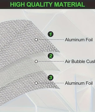 Isolatiemateriaal Rol: 3.5mm Aluminium Folie Dubbelzijdig Reflecterend (50x300cm) - Ideaal voor Ramen, Garagedeuren, Dak & meer