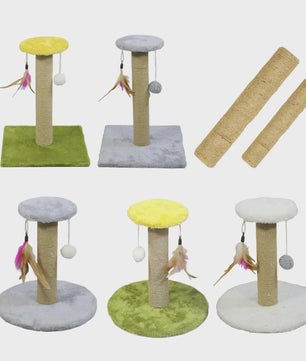 Kattenkrabpaal met Sisal Touw en Speeltjes - Beschermt uw Meubels