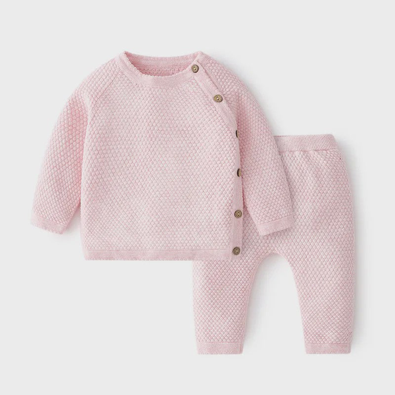 Zachte Katoenen Babykleding Set: Gebreide Trui & Broek voor Lente & Pyjama - Jongen/Meisje