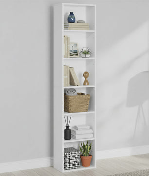 Stijlvolle Open 6-Laags Boekenkast - 40x24x178.5 cm