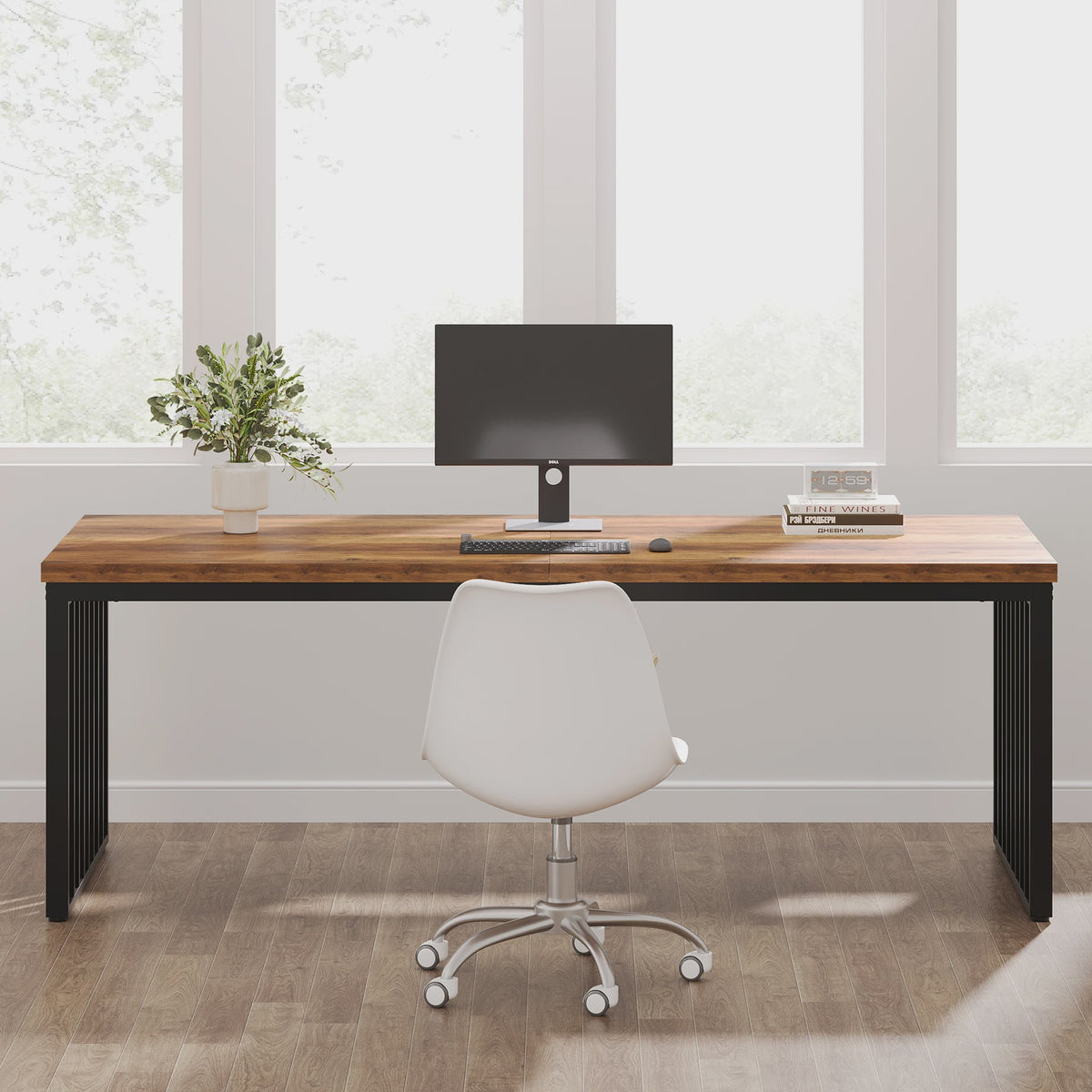 Industriële 180cm Bureau voor 2 Personen met Metalen Frame
