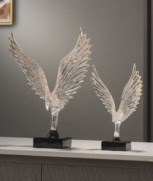 Abstracte Gouden Adelaar Sculptuur - Decoratieve Hars Beeldje voor Thuis