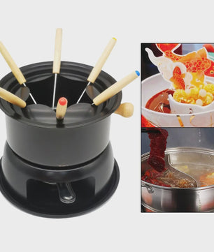 Afneembare Fondueset met 6 Vorken - Voor Chocolade, Kaas & Meer