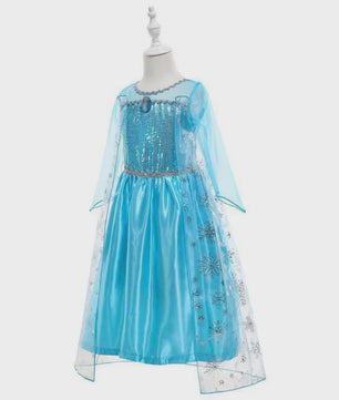Elsa Prinsessenjurk Meisjes - Lange Mouwen, Sneeuwvlokken & Glitter - Perfect voor Feestjes & Carnaval