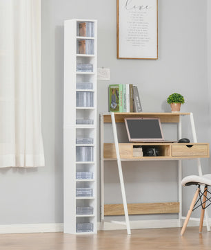 HOMCOM Set van 2 Smalle Boekenkasten/Opbergkasten met 6 Vakken per stuk