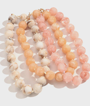 Trendy Multicolor Statement Ketting met Grote Ronde Kralen - Handgemaakt