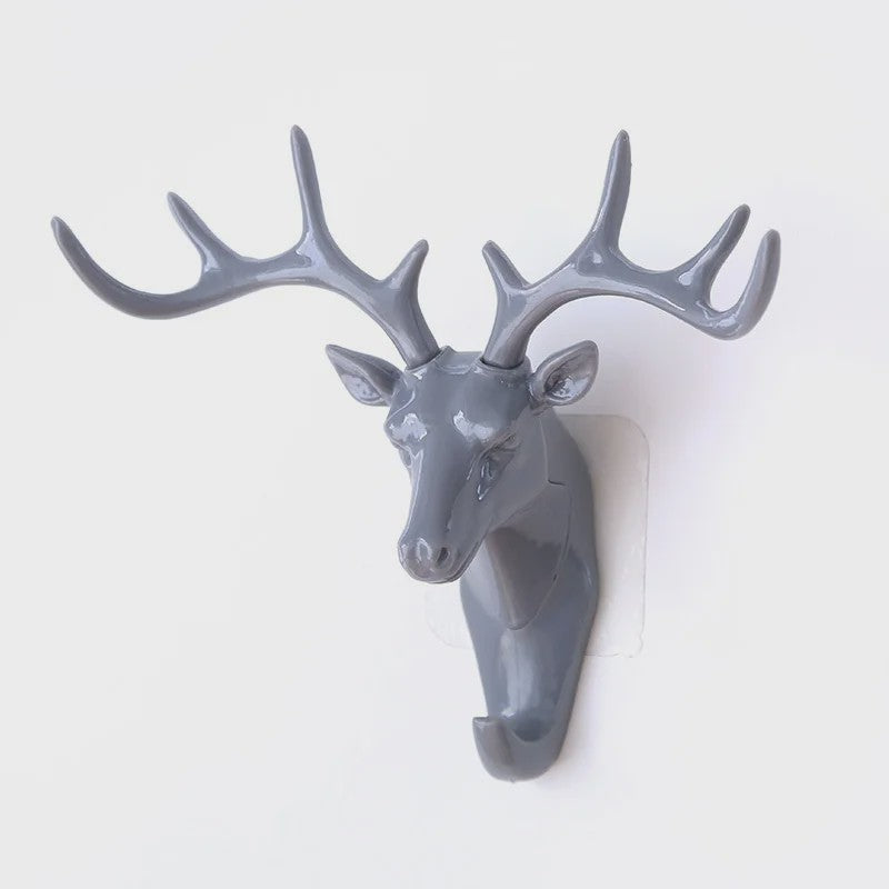 Decoratieve Wandhaak Hertengewei - Vintage Hanger voor Jassen, Sjaals & Sleutels