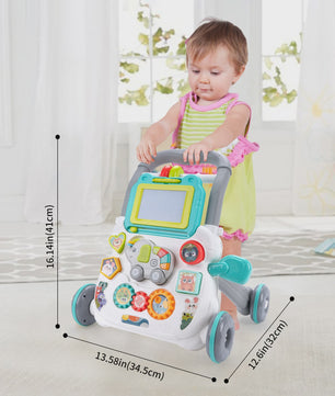 Multifunctionele Loopwagen met Muziek en Tekenbord voor Baby's (12M+)