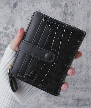 Compacte Portemonnee met Kroko Print - Kaarthouder & Muntportemonnee voor Dames