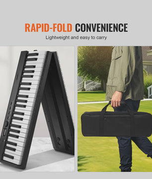 Opvouwbaar 88 Toetsen Digitale Piano Keyboard met Bluetooth & MIDI - Draagbaar en Oplaadbaar