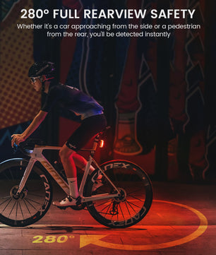 RAVEMEN TR250 Fiets Achterlicht - Oplaadbaar, 250 Lumen, Remlicht Sensor & IPX6 Waterdicht