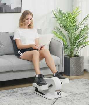 SPORTNOW Mini Hometrainer met LCD, Afstandsbediening en 12 Snelheden - Draagbaar & Stil