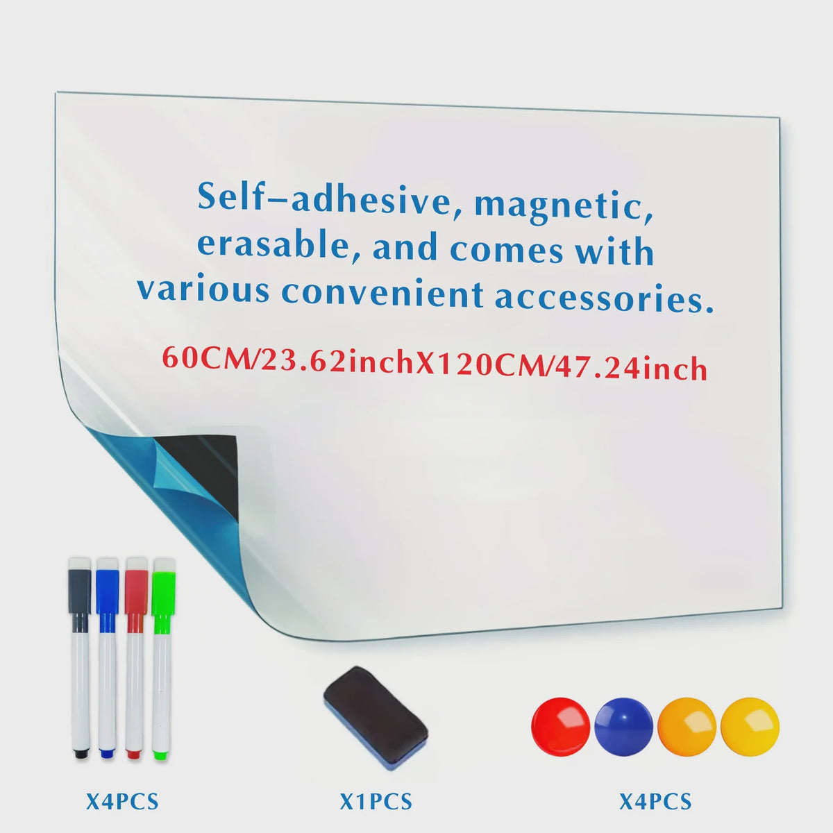 Zelfklevende Magnetische Whiteboard Sticker - Uitwisbaar & Flexibel voor Kantoor en Klaslokaal
