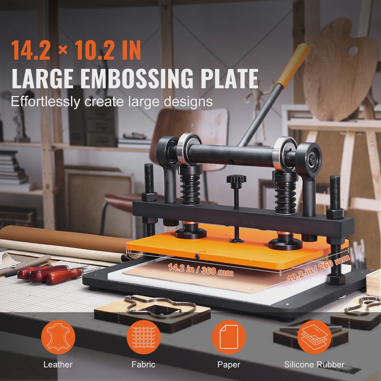 Handmatige Leer Snijmachine & Embossing Machine met Verstelbare Druk