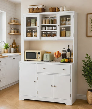 Multifunctioneel Buffetkast Sideboard 105x175cm met Werkblad, Stroompunten en USB - Woonkamer & Keuken