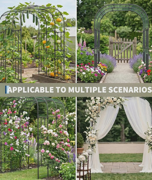 Extra Hoge Metalen Tuinboog Klimrek 2.2m - Stevig Stalen Klimrek voor Klimplanten, Rozen, Groenten & Decoratie