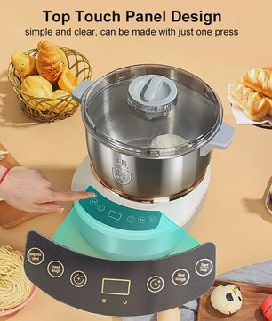 7L RVS Deegmixer met Rijsmogelijkheid - Krachtige Deegkneder voor Brood & Pizza