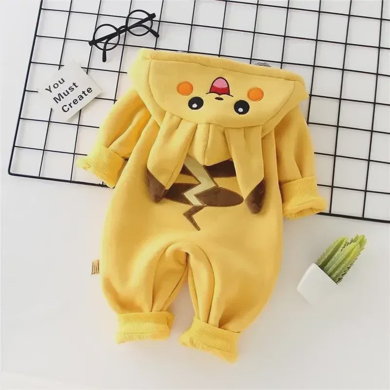 Schattige Pikachu Pyjama Romper voor Baby's en Peuters - Warm & Comfortabel